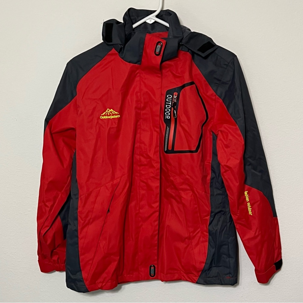 Outdoor Jacket red & black. Size Youth XL